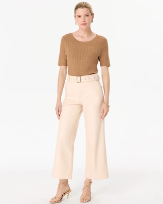 Extra High Rise Coated Wide-Leg Crop | White House Black Market